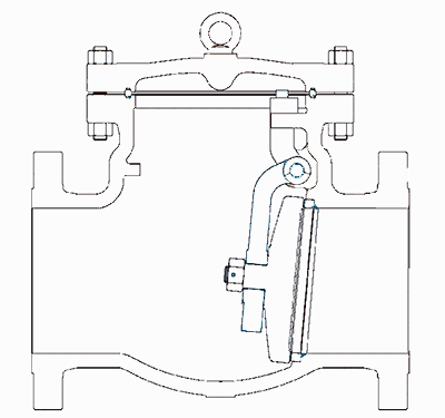 旋啟式止回(hui)閥結構示意圖