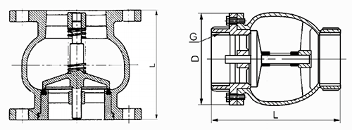消聲止回閥(fá)結構示意圖