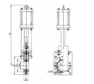 氣動刀閘閥結(jie)構圖